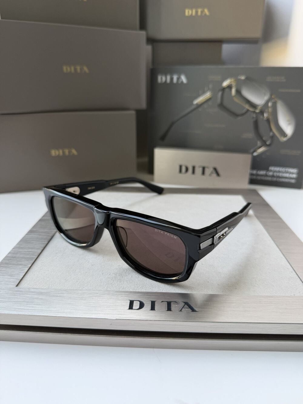 DITA PRIDM DTS753-02 Black Palladium Red Antireflective Lens Sunglasses AUTHENTI